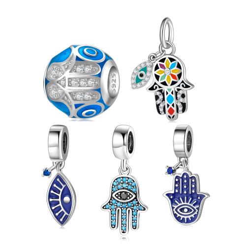 Argent sterling 925 Pendentif, DIY & styles différents pour le choix & émail & avec strass, pendant length 10-25mm, Vendu par PC