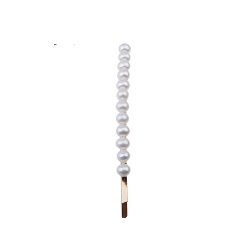 perle d'eau douce cultivée glissière de cheveux, avec alliage de zinc, Légèrement rond, bijoux de mode, plus de couleurs à choisir Vendu par PC
