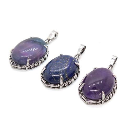 pierre gemme Pendentif, avec alliage de zinc, poli, DIY & différents matériaux pour le choix Vendu par PC