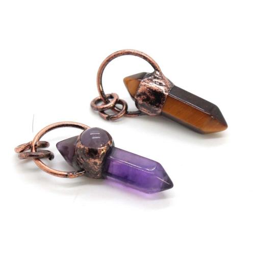 pierre gemme Pendentif, avec alliage de zinc, Placage, DIY & différents matériaux pour le choix & creux Vendu par PC