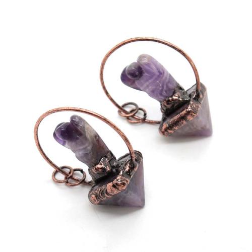 améthyste Pendentif, avec alliage de zinc, Placage, DIY & styles différents pour le choix & creux Vendu par PC