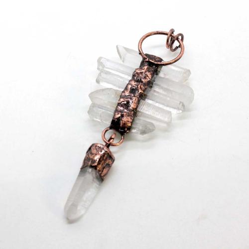 quartz clair Pendentif, avec alliage de zinc, Placage, DIY & creux Vendu par PC