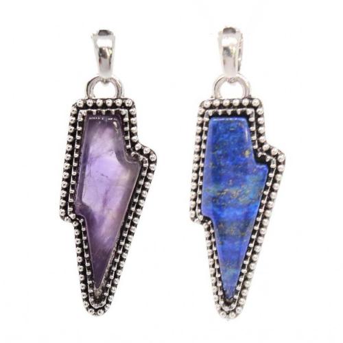 Pendentif bijoux de pierre gemme, avec alliage de zinc, Symbole de la foudre, poli, DIY & différents matériaux pour le choix Vendu par PC