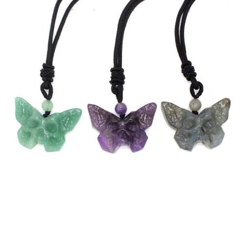 Gemstone Sweater Necklace, with Knot Cord, fashion jewelry & Unisex Inch 