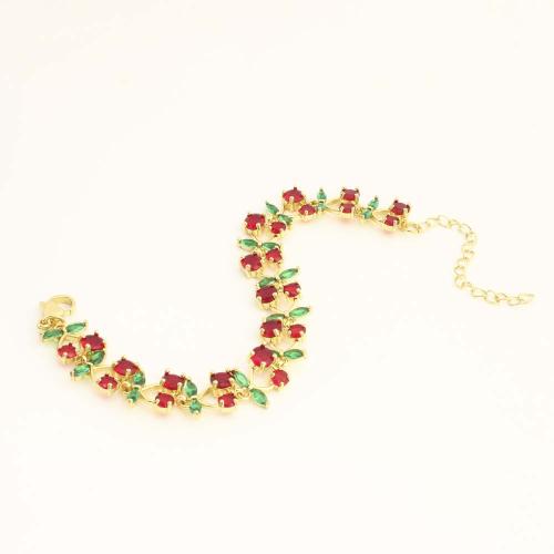 キュービックジルコニアマイクロパヴェブラスブレスレット, 銅, ファッションジュエリー & マイクロパヴェジルコニア & 女性用, 金色, 売り手 パソコン