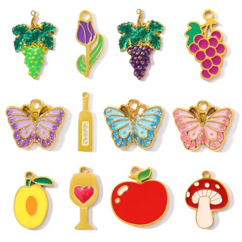 Pendentifs en acier inoxydable strass, Acier inoxydable 304, Placage, DIY & émail & avec strass, plus de couleurs à choisir Vendu par sac