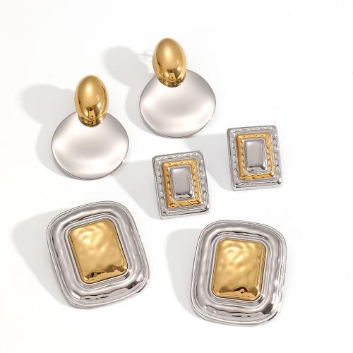 Boucle en acier inoxydable, Acier inoxydable 304, Placage, bijoux de mode, plus de couleurs à choisir, Vendu par paire