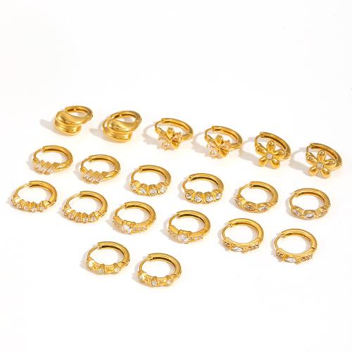 ステンレス　ダングル ピアス, 304ステンレススチール, メッキ, ファッションジュエリー & ライン石のある, 無色, 売り手 ペア