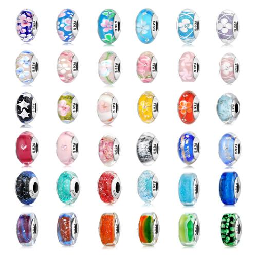 925er Sterling Silber Zwischenperlen, mit Lampwork, DIY, keine, 10mm, verkauft von PC