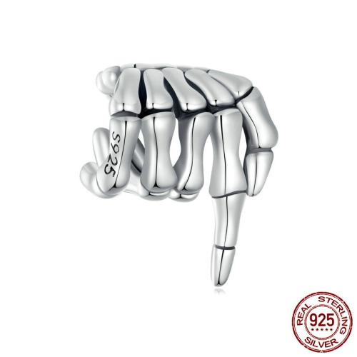 Argent sterling 925 goutte, avec verre, Halloween Design & DIY & styles différents pour le choix & pavé de micro zircon & émail, beads length 10-25mm, Vendu par PC[