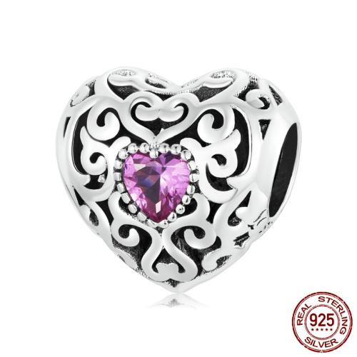 Sterling Silber Vintage Perlen, 925er Sterling Silber, mit Muschelkern, DIY & verschiedene Stile für Wahl & Micro pave Zirkonia, beads length 10-30mm, verkauft von PC