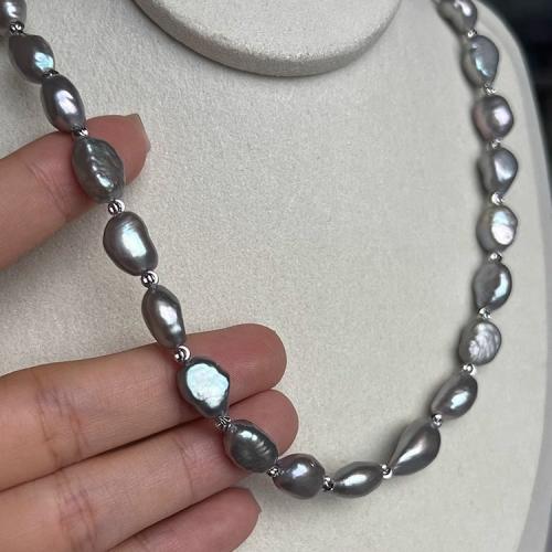 Пресноводные жемчуги Ожерелье, с Латунь, Стиль Барокко, Другое покрытие, ювелирные изделия моды, Много цветов для выбора продается Strand