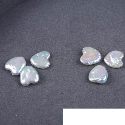 Perles nacres sans trou de culture d'eau douce, perle d'eau douce cultivée, coeur, DIY & aucun trou, blanc Vendu par PC