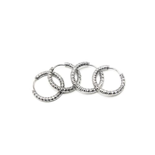 Herren Edelstahl Kreolen, 304 Edelstahl, Kreisring, unisex & verschiedene Größen vorhanden, originale Farbe, 50PaarePärchen/Menge, verkauft von Menge