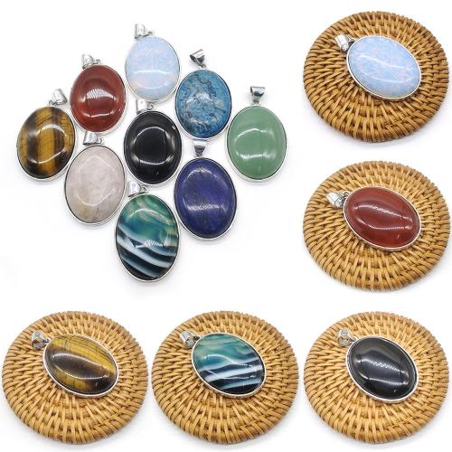 Gemstone Jewelry Pendant, Natural Stone, with Zinc Alloy, DIY 