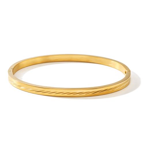 Acier inoxydable 304 bracelet ordinaire, Plaqué or 18K, bijoux de mode & styles différents pour le choix & pour femme, Vendu par PC
