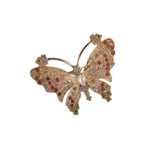 Strass Zink Legierung Brosche, Zinklegierung, Schmetterling, Modeschmuck & für Frau & mit Strass, keine, 42x33mm, verkauft von PC