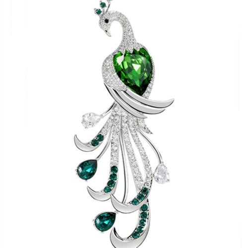 Broche de zircon cubique, alliage de zinc, bijoux de mode & pavé de micro zircon & pour femme Vendu par PC
