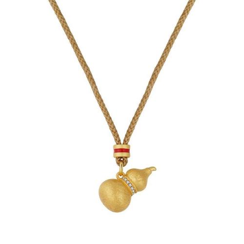 Collier en laiton cubique Zircon Micro Pave, avec zircon cubique, avec 5cm chaînes de rallonge, calebasse, Placage, bijoux de mode & pour femme & autocollant époxyde Environ 40 cm, Vendu par PC