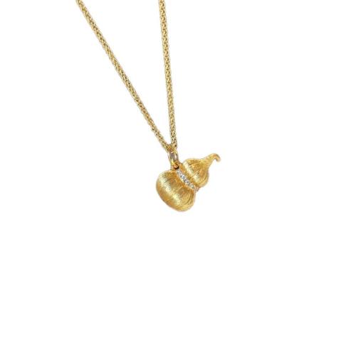 Collier en laiton cubique Zircon Micro Pave, avec zircon cubique, avec 5cm chaînes de rallonge, calebasse, Placage, bijoux de mode & pour femme Environ 40 cm, Vendu par PC