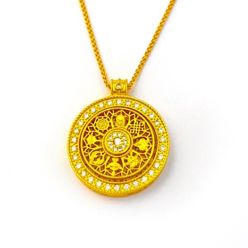 Collier en laiton cubique Zircon Micro Pave, avec zircon cubique, avec 5cm chaînes de rallonge, Placage, bijoux de mode & pour femme Environ 40 cm, Vendu par PC