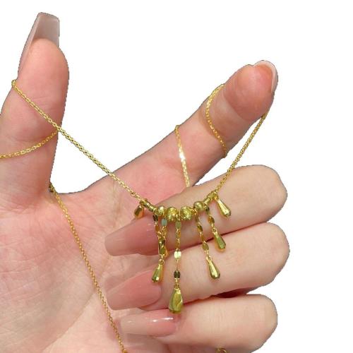 Collier en laiton fait à la main, avec 5cm chaînes de rallonge, Placage, bijoux de mode & pour femme Environ 40 cm, Vendu par PC