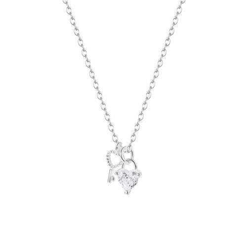 Brass Sweater Kette Halskette, Messing, mit kubischer Zirkonia, mit Verlängerungskettchen von 5cm, plattiert, Modeschmuck & für Frau, Länge:ca. 40 cm, verkauft von PC