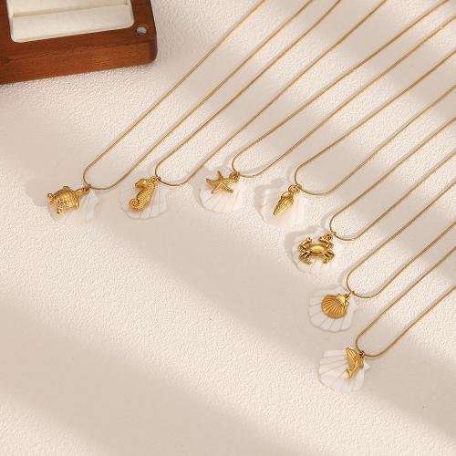 ステンレス鋼のジュエリーネックレス, 304ステンレススチール, とともに 貝, メッキ, ファッションジュエリー, 2色の異なる, 売り手 パソコン