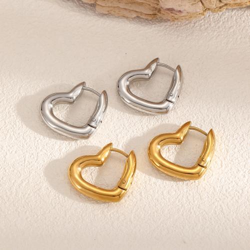 ステンレス　ダングル ピアス, 304ステンレススチール, ハート形, メッキ, ファッションジュエリー, 2色の異なる, 売り手 ペア