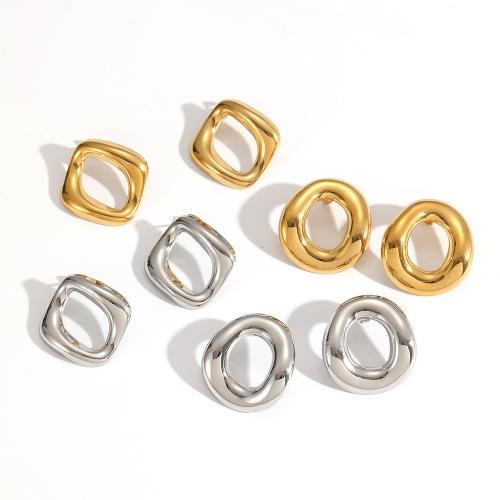 Arete de acero inoxidable , acero inoxidable 304, chapado, Joyería, dos diferentes colores, Vendido por Par