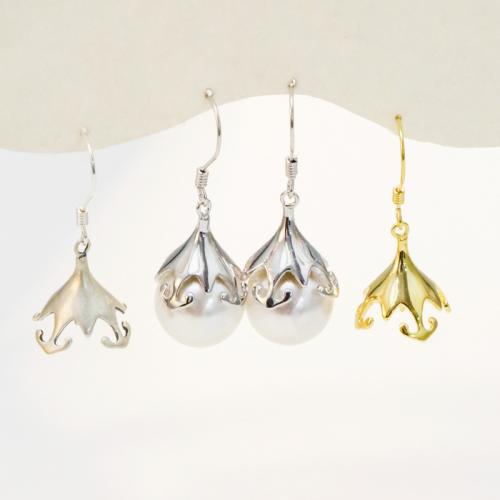 925 Sterling Silver Earring Drop Component, DIY Applicable to stone size 10-14mm [