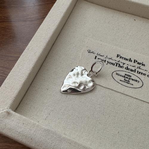 Pendentifs en argent, Argent sterling 925, coeur, DIY, pendant length 15-20mm, Vendu par PC