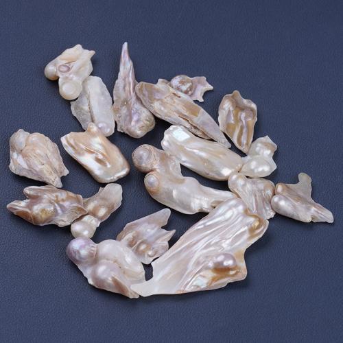 Perles nacres sans trou de culture d'eau douce, perle d'eau douce cultivée, Irrégulière, DIY & aucun trou, blanc Vendu par sac