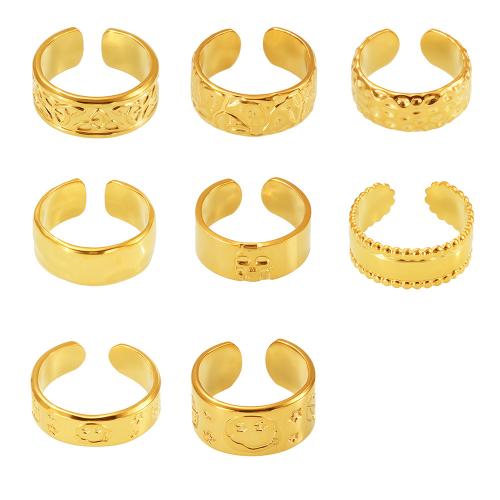 Bague en acier inoxydable, Acier inoxydable 304, Placage, bijoux de mode & styles différents pour le choix & pour femme, doré Vendu par PC