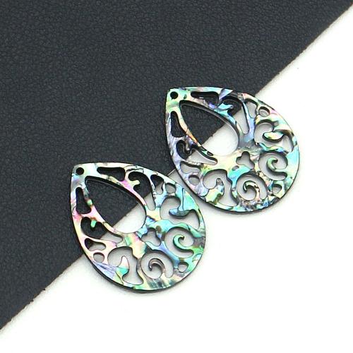 Abalone Shell Pendant, Teardrop, natural & DIY & hollow [