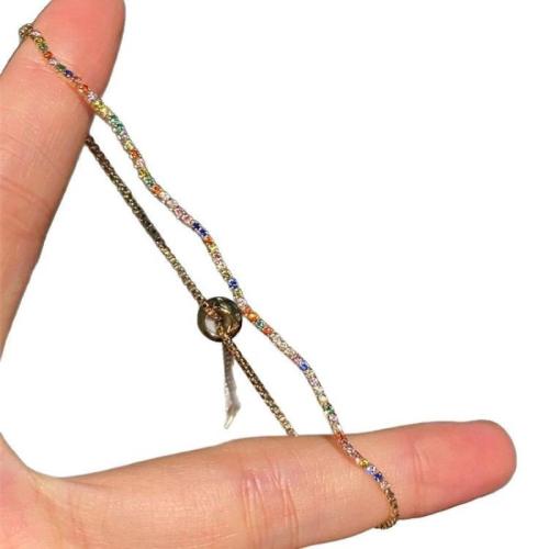 キュービックジルコニアマイクロパヴェブラスブレスレット, 銅, とともに キュービックジルコニア, とともに 5cm エクステンダチェーン, メッキ, ファッションジュエリー & 女性用, 長さ:約 40 センチ, 売り手 パソコン