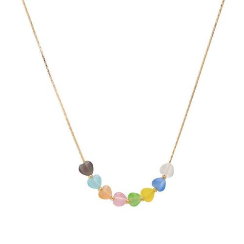 Ensemble de bijoux en cuivre, laiton, avec résine, Placage, bijoux de mode & styles différents pour le choix & pour femme, plus de couleurs à choisir, Necklace 40+5cm, Vendu par PC