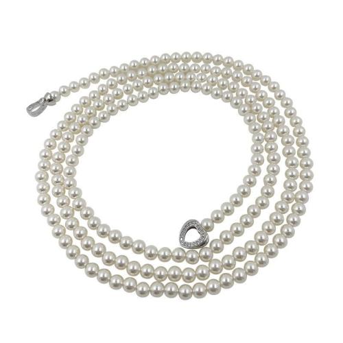 Brass Sweater Kette Halskette, Messing, mit Glasperlen, plattiert, Modeschmuck & für Frau, Länge:ca. 6 m, verkauft von PC