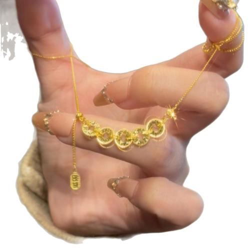Collier en laiton fait à la main, avec 5cm chaînes de rallonge, Placage, bijoux de mode & pour femme Environ 40 cm, Vendu par PC