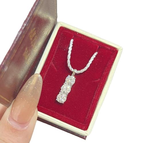 Collier en laiton strass, avec 5cm chaînes de rallonge, Placage, bijoux de mode & pour femme & avec strass Environ 40 cm, Vendu par PC