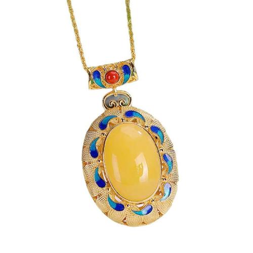 Collier en laiton fait à la main, avec résine, avec 5cm chaînes de rallonge, Placage, bijoux de mode & pour femme Environ 40 cm, Vendu par PC