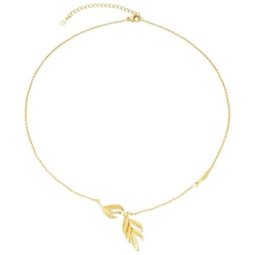 Collier en laiton fait à la main, avec 5cm chaînes de rallonge, Placage, bijoux de mode & pour femme Environ 40 cm, Vendu par PC