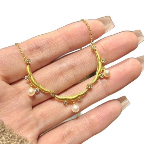 Collier en laiton cubique Zircon Micro Pave, avec Des billes de verre & zircon cubique, avec 5cm chaînes de rallonge, Placage, bijoux de mode & pour femme Environ 40 cm, Vendu par PC