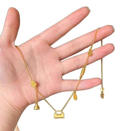 Collier en laiton fait à la main, avec 5cm chaînes de rallonge, Placage, bijoux de mode & pour femme Environ 40 cm, Vendu par PC