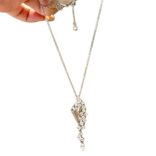 Collier en laiton cubique Zircon Micro Pave, avec zircon cubique, avec 5cm chaînes de rallonge, Placage, bijoux de mode & pour femme, plus de couleurs à choisir Environ 40 cm, Vendu par PC
