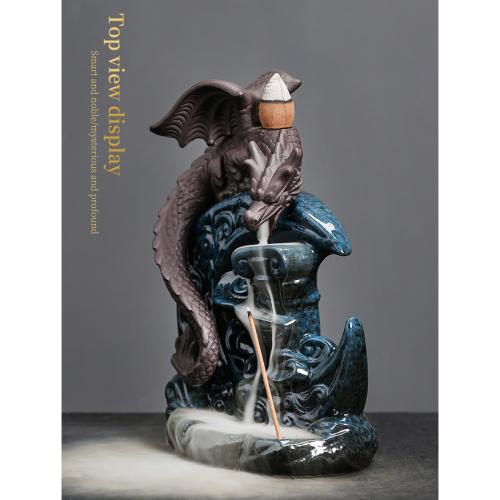Brûleur d’encens de reflux de porcelaine, fait à la main, pour la maison et le bureau, plus de couleurs à choisir, Vendu par PC