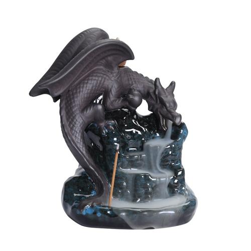 Incense Smoke Flow Backflow Holder Ceramic Incense Burner, Porcelain, handmade, for home and office, blue 