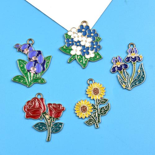 Colgantes de esmalte de la aleación del cinc, aleación de zinc, Ramo de la, Bricolaje & diferentes estilos para la opción, 100PCs/Bolsa, Vendido por Bolsa
