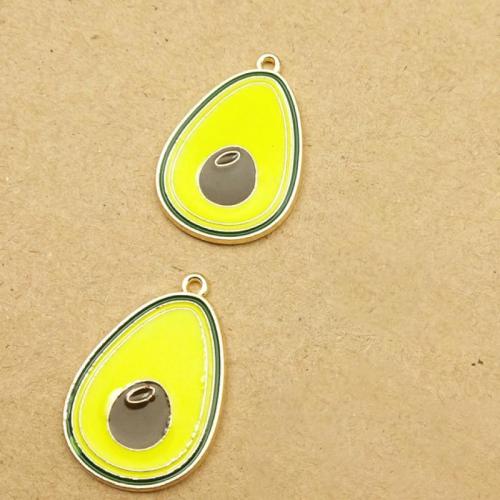 Colgantes de esmalte de la aleación del cinc, aleación de zinc, Aguacate, Bricolaje, 18x27mm, 100PCs/Bolsa, Vendido por Bolsa