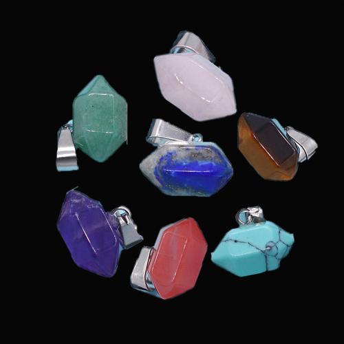 Gemstone Jewelry Pendant, Natural Stone, with Zinc Alloy, DIY 